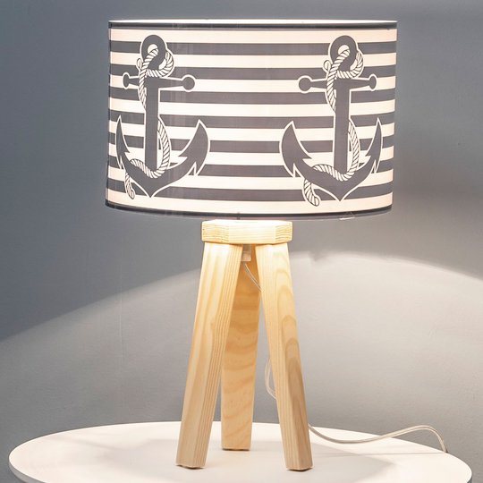 Merellinen pöytävalo Ahoi, painatettu varjostin