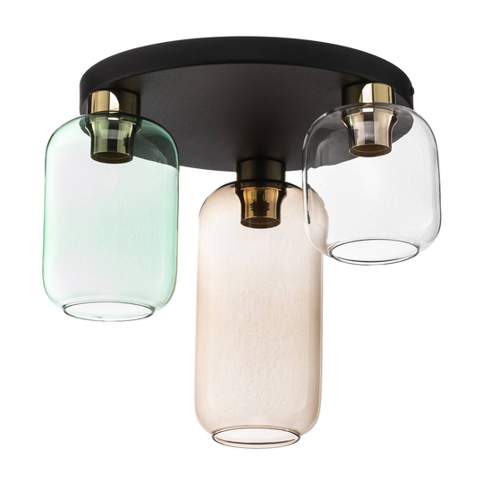 Riippuvalo Marco Green 3-lamp. kirkas/vihreä/sin.