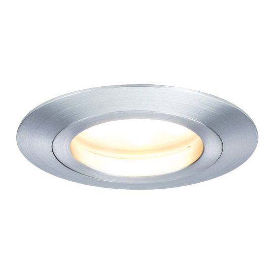 Alumiininvärinen LED-uppovalaisin Coin pyöreä IP44