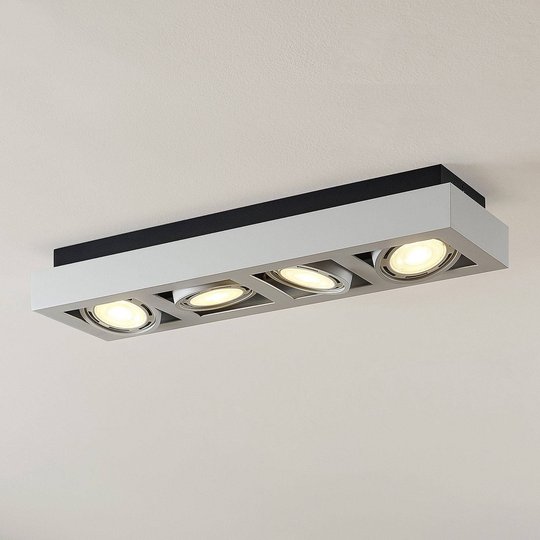 LED-kattokohdevalo Ronka, 4-lampp. pitkä valkoinen