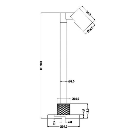 LED-display-valaisin Herculis small 4 000 K, musta