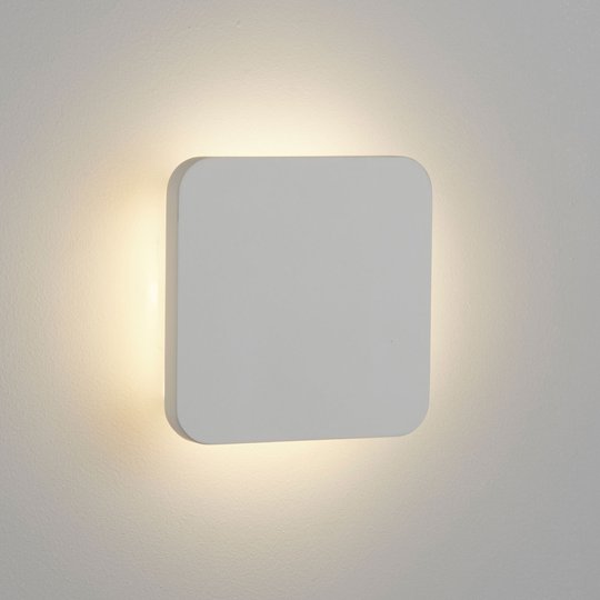 LED-seinävalaisin Gypsum, 15x15cm valkoista kipsiä