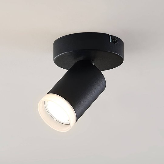 Arcchio Efilius-kattospotti pyöreä musta 1-lamp.