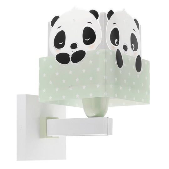 Dalber Panda -seinälamppu pistokkeella, vihreä