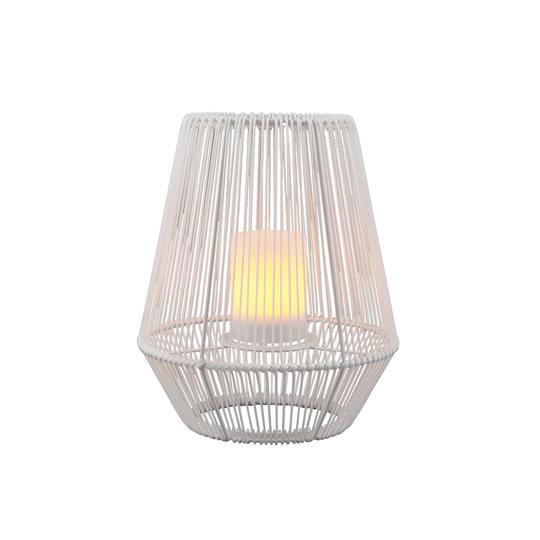 LED-aurinkopöytälamppu Mineros valkoinen, K 30,5cm