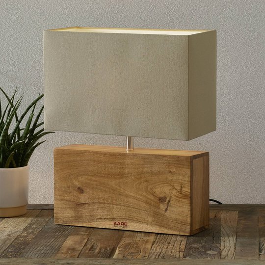KARE Rectangular Wood -pöytävalaisin, puinen jalka