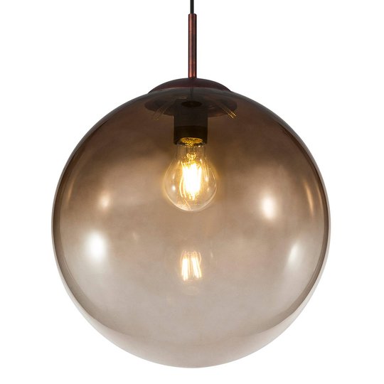 Lasinen riippuvalaisin Varus, amber Ø 33 cm