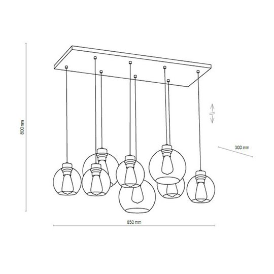 Riippuvalaisin Cubus, 8-lamp. kirkas/hunaja/ruskea
