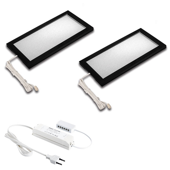 LED-kaapinalusvalaisin Sky 2 kpl, 3 000 K, musta