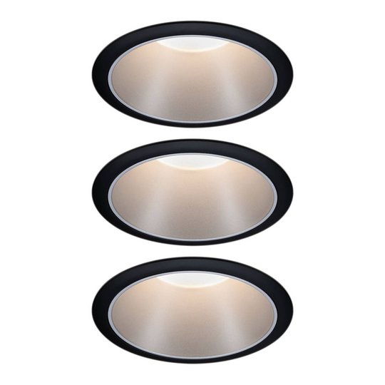 Paulmann Cole LED-Spotlight hopea-musta 3 kpl