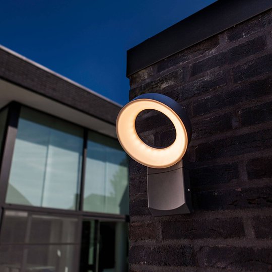 LED-ulkoseinävalaisin Meridian, pyöreä pää