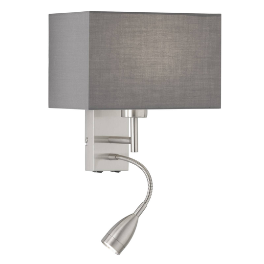 Seinälamppu Dream, LED-lukuvalo, harmaa/nikkeli