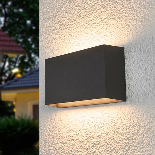 Kulmikas LED-ulkoseinävalaisin Selma, tummanharmaa