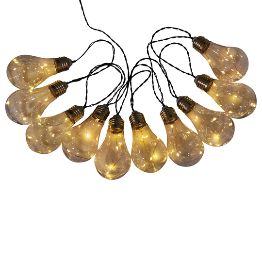 Aurinkokäyttöinen LED-valoketju, 10-lamppuinen