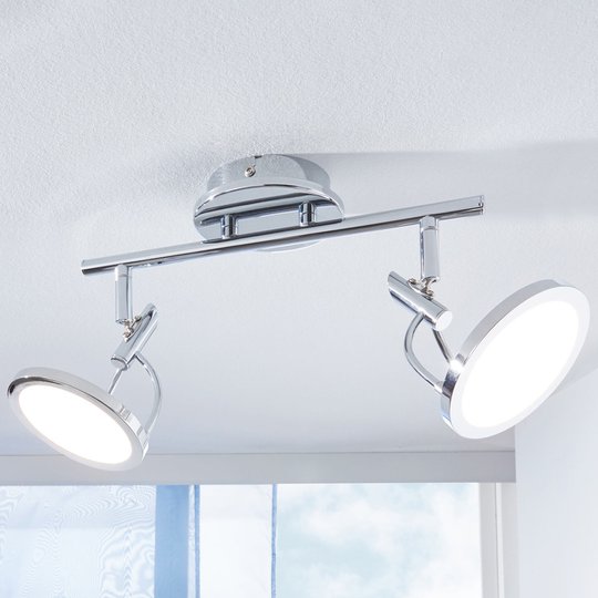 LED- kattokohdevalo Jorne, kromattu, 2-lamppuinen