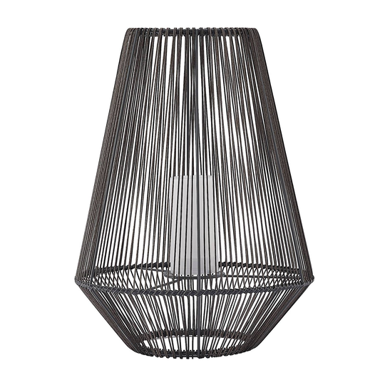 Lindby Kaati -LED-lyhty, aurinkok., rottinki 37 cm