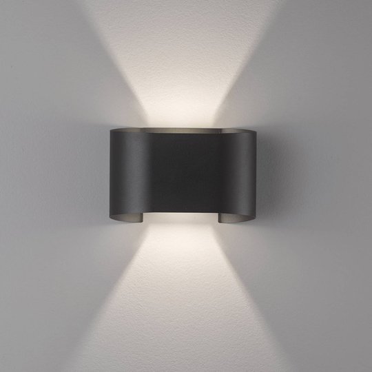 LED-seinävalaisin Wall, 2-lamppuinen, pyöreä musta