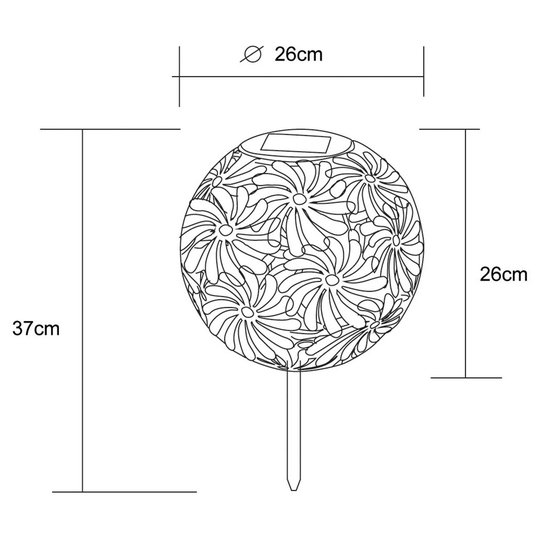 Aurinkokäyttöinen LED-koristevalaisin 33633B musta