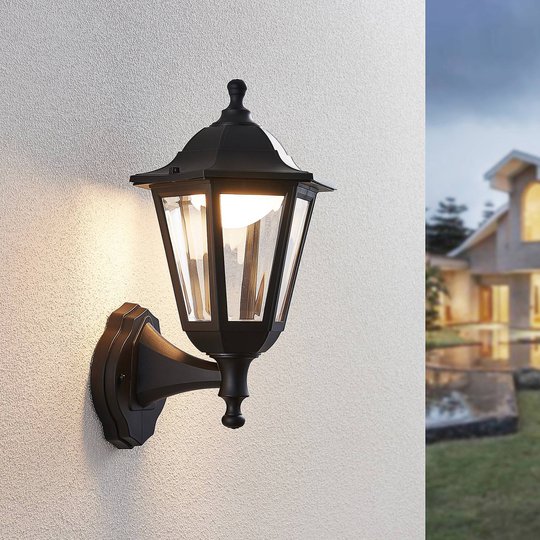 LED-ulkoseinälamppu Iavo mustana