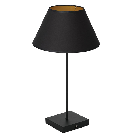 Table-pöytälamppu, musta-kulta-kartiovarjostin