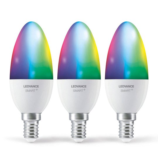 LEDVANCE SMART+ WiFi E14 5W kynttilä RGBW 3 kpl