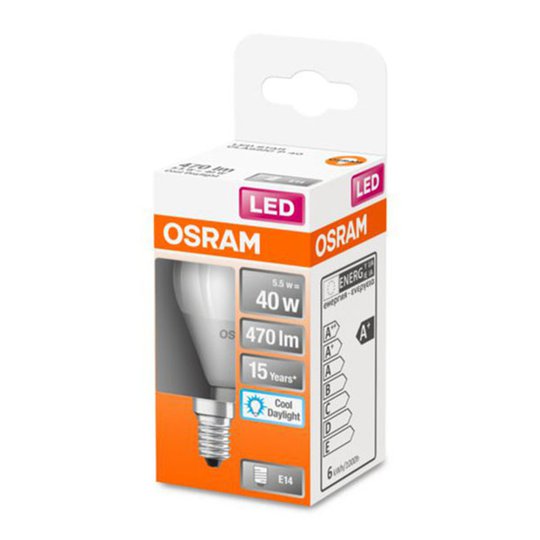 OSRAM Classic P -LED-lamppu E14 5,5W 6 500 K matta
