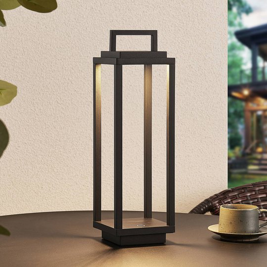 Lucande Mirina -LED-ulkolyhty, USB, musta