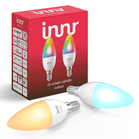E14 6W LED-lamppu Innr Smart Candle Colour, 2 kpl