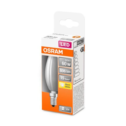 OSRAM-LED-kynttilä E14 Classic B 6W 2 700 K matta