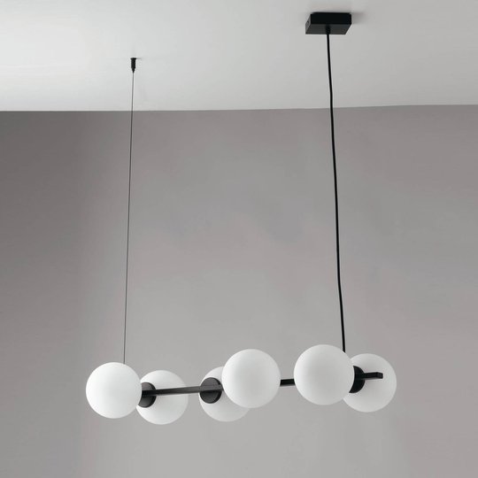 Riippuvalaisin Enoire musta ja valkoinen, 6-lamp.