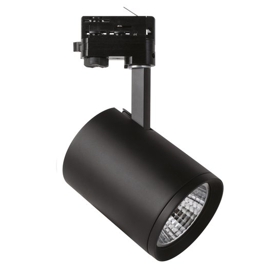 LED-spotti Marco 3-vaihekiskoon, musta 3 000 K