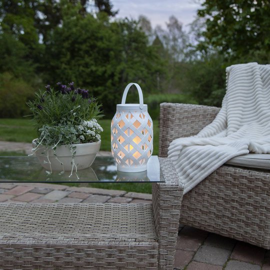 Flame Lantern -LED-lyhty, valkoinen, korkeus 23 cm