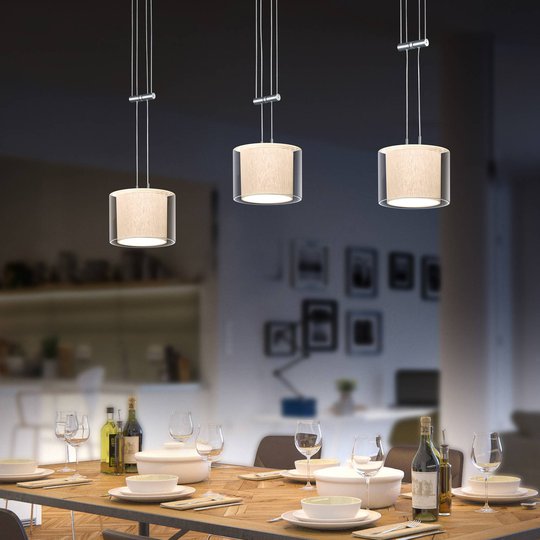 BANKAMP Cecil LED-riippuvalaisin, kolmilamppuinen